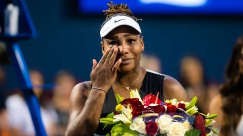 An emotional Serena Williams