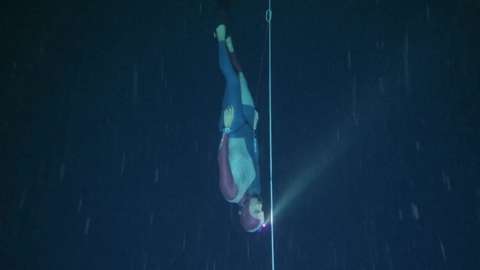 French freediver descends during world record attempt