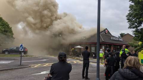 The fire at Burger King in Swindon