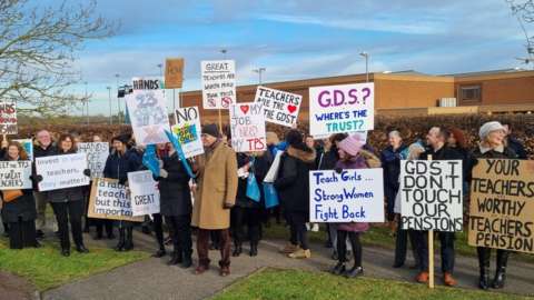Teachers on strike at Northampton High School