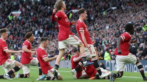 Manchester United U18s celebrate