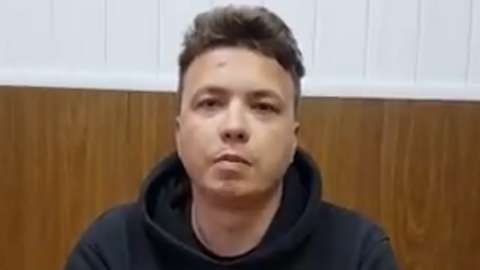 A still from the video of Roman Protasevich released on Monday
