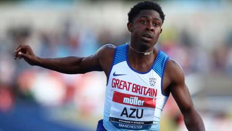 Jeremiah Azu wins 100m gold