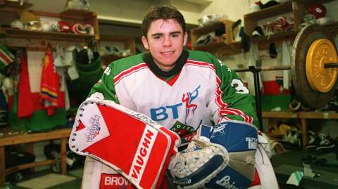 Cardiff Devils former netminder Stevie Lyle aged 14 when he made his first-team debut for the club