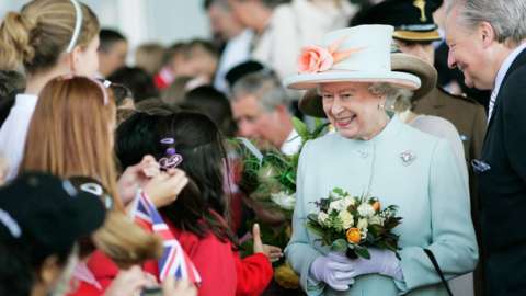 Queen Elizabeth II at the official opening of the Senedd building