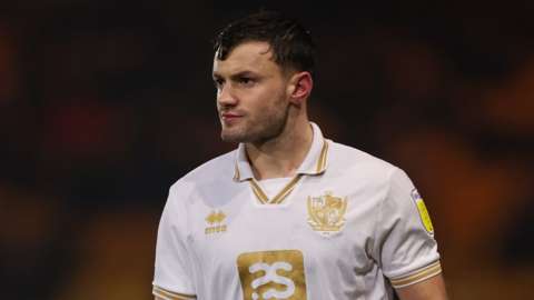 Right-back James Gibbons playing for Port Vale