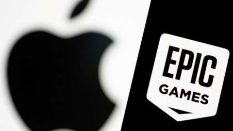 Apple and Epic logos