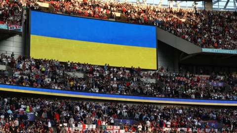 Ukraine flag at wembley