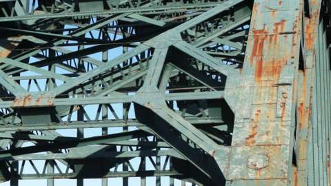 Rust showing on the Tyne Bridge