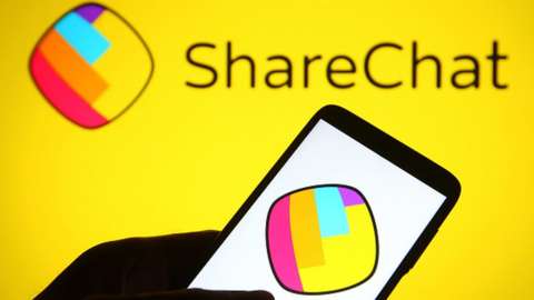 Sharechat logo seen on a phone