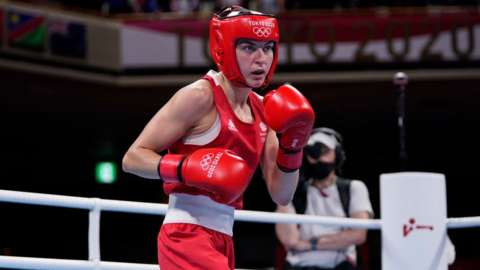 Karriss Artingstall in action in the ring at the Olympics