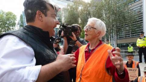 Judy Bruce protest outside the Home Office in central London on 22 September