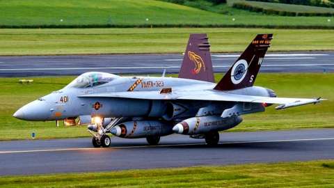 F/A-18 in the colours of the VMFA 323 death rattlers