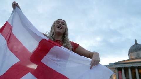 England fan in Trafalgar Square