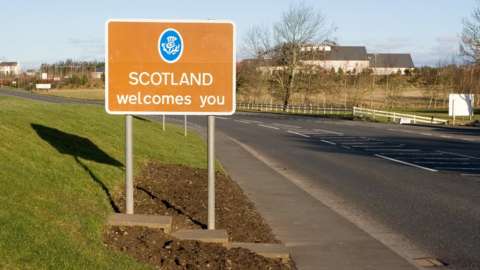 Scotland welcome sign