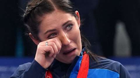 Eve Muirhead wipes away a tear
