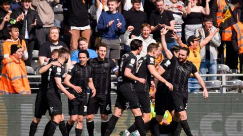 Hull celebrate their opening goal