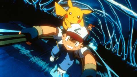 Ash, Pikachu and Misty (background)