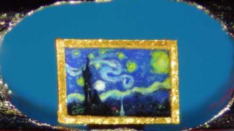 Micro art of van Gogh's Starry Night