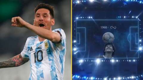 Lionel Messi and Maradona tribute