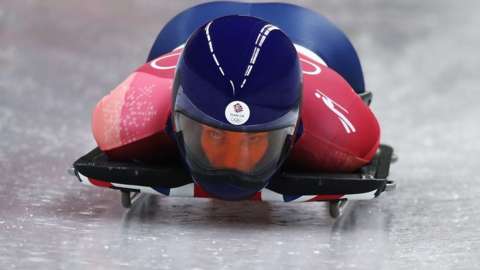 Laura Deas competes at the 2018 Winter Olympics