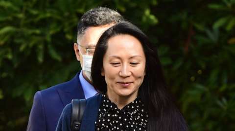 Meng Wanzhou leaving her home in Vancouver (24 September)