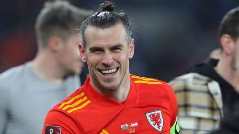 Gareth Bale is happy after the final whistle
