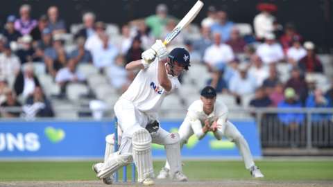 Yorkshire opener Fin Bean made 42 at Old Trafford on his first-class debut for the Tykes