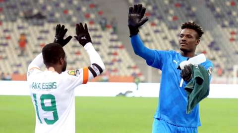 Ivory Coast players celebrate