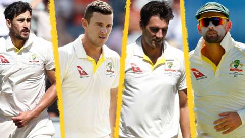 Mitchell Starc, Josh Hazlewood, Pat Cummins and Nathan Lyon