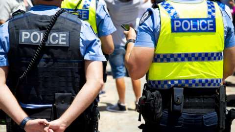 Stock image of police officers