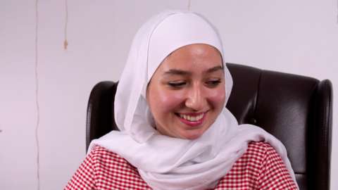 A woman in a headscarf