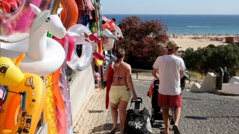 Tourists on the Algarve