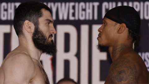 Artur Beterbiev faces off with Anthony Yarde at the weigh-in