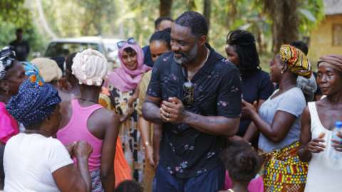 Idris Elba campaigning in Sierra Leone