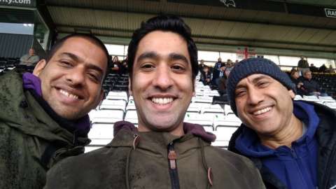 Sunil Jalporte with his brother and father