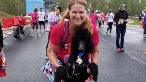 Jody Reed and her running partner, Sydney the dog