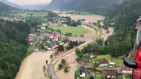 Aerial footage of the mudslide