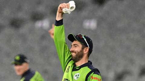 Ireland captain Andrew Balbirnie acknowledges the team's supporters after their shock T20 World Cup win over England