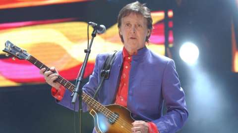 Sir Paul McCartney at Glastonbury when he last played the festival in 2004