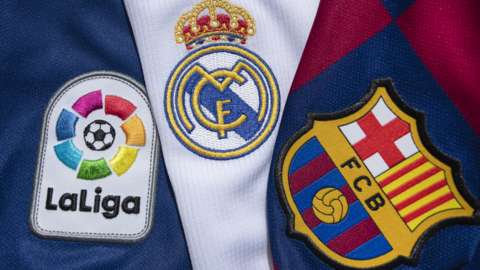 Madrid and Barca badges