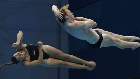 Scotland's Grace Reid and James Heatly compete in the 2022 World Aquatics Championships