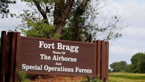 A sign for Fort Bragg