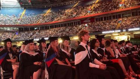 Graduation ceremony at Cardiff Principality Stadium