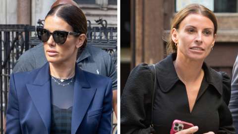Rebekah Vardy (left) and Coleen Rooney at the High Court