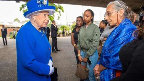 The Queen visiting Grenfell Tower