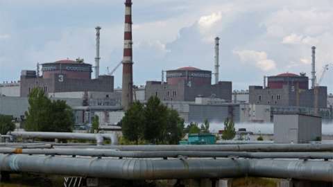 A view shows the Zaporizhzhia Nuclear Power Plant in the course of Ukraine-Russia conflict outside the Russian-controlled city of Enerhodar in the Zaporizhzhia region, Ukraine August 4, 202