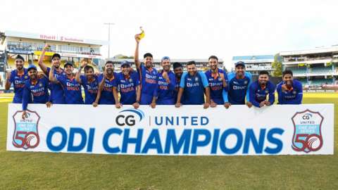 India with the ODI series trophy