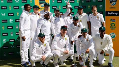 South Africa with the Test series trophy