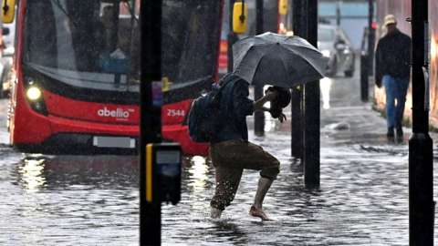 Flooding in London on 25 July 2021